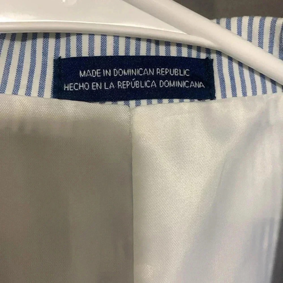 Boys Izod Blue And White Pinstripe Blazer Size 20 Regular NEW WITH TAGS!!! - Picture 6 of 10